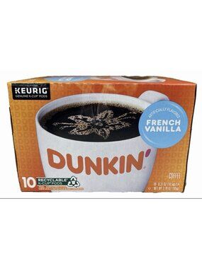 10 ct~Dunkin’ French Vanilla Artificially Flavored Coffee, Keurig K-Cup Pods